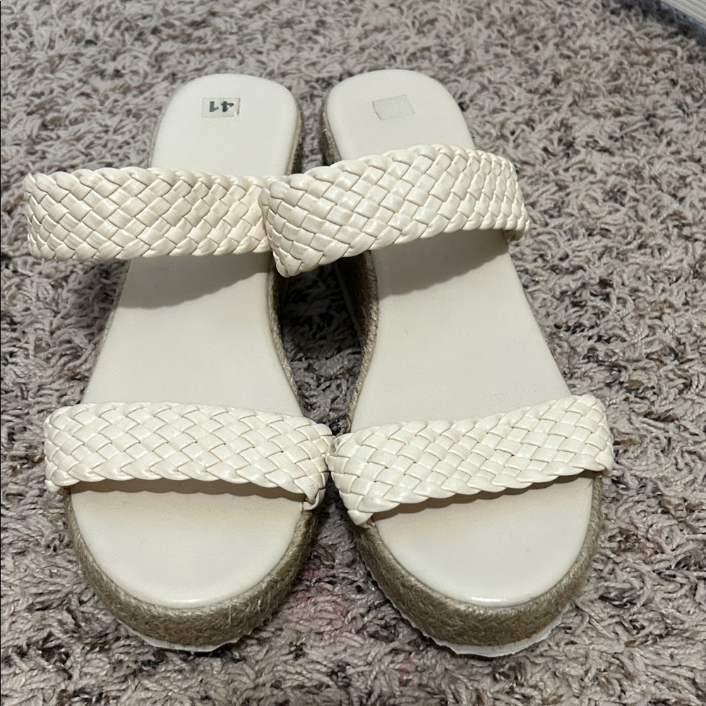 Elegant Cream Woven Sandals